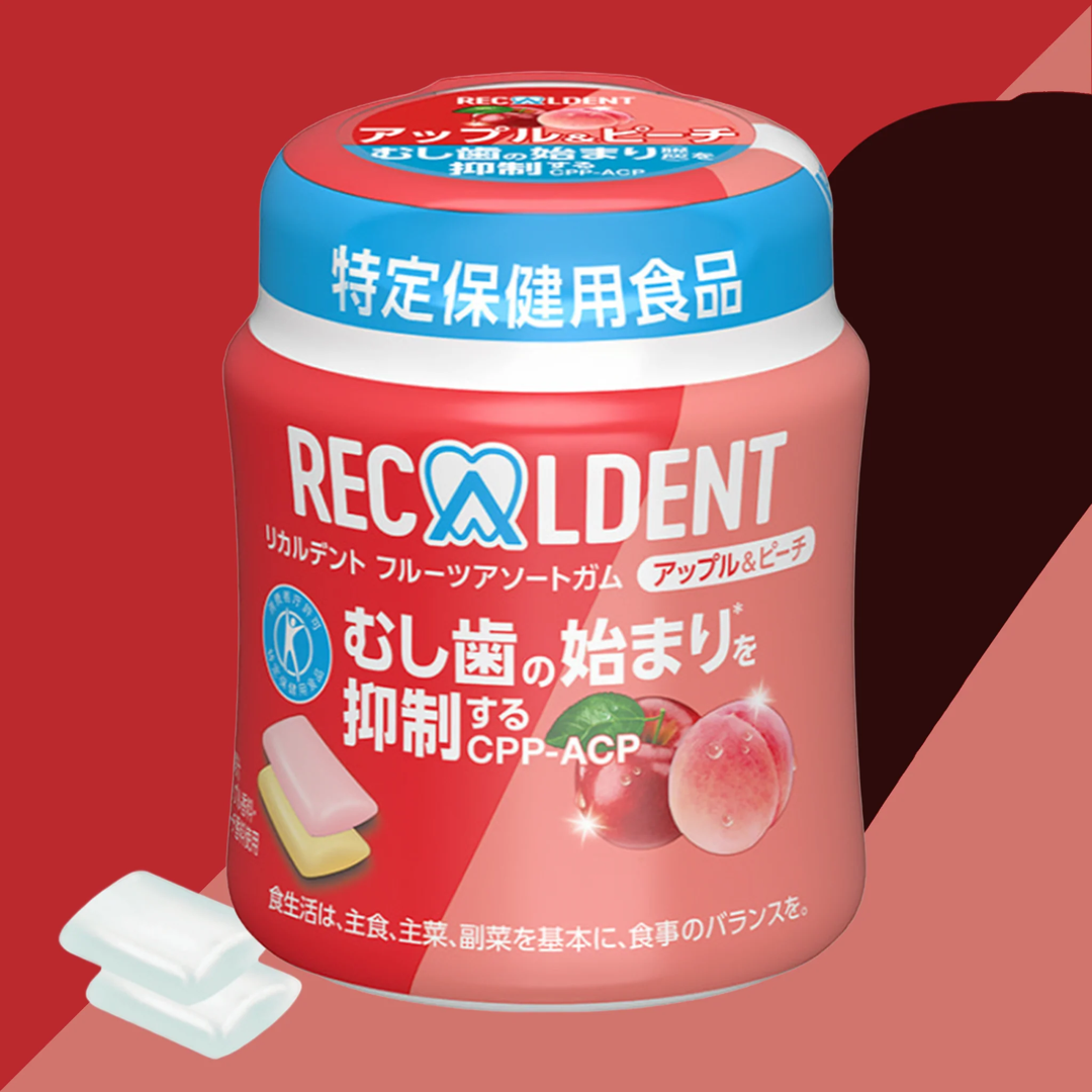 Recaldent Gum (Apple and Peach Flavour)
