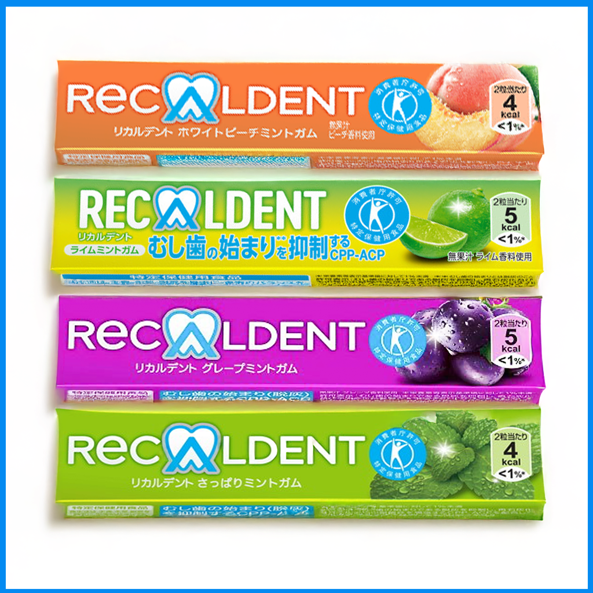 Recaldent Gum - 4 Sticks Assorted